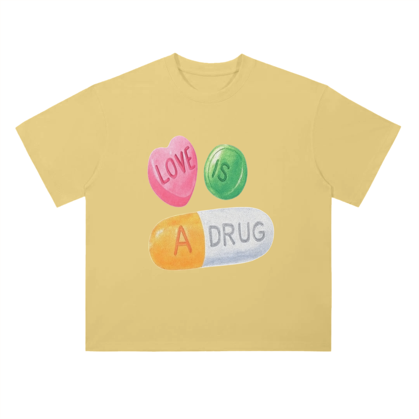 Love Is A Drug - Drop Shoulder T-Shirt - 300 GSM