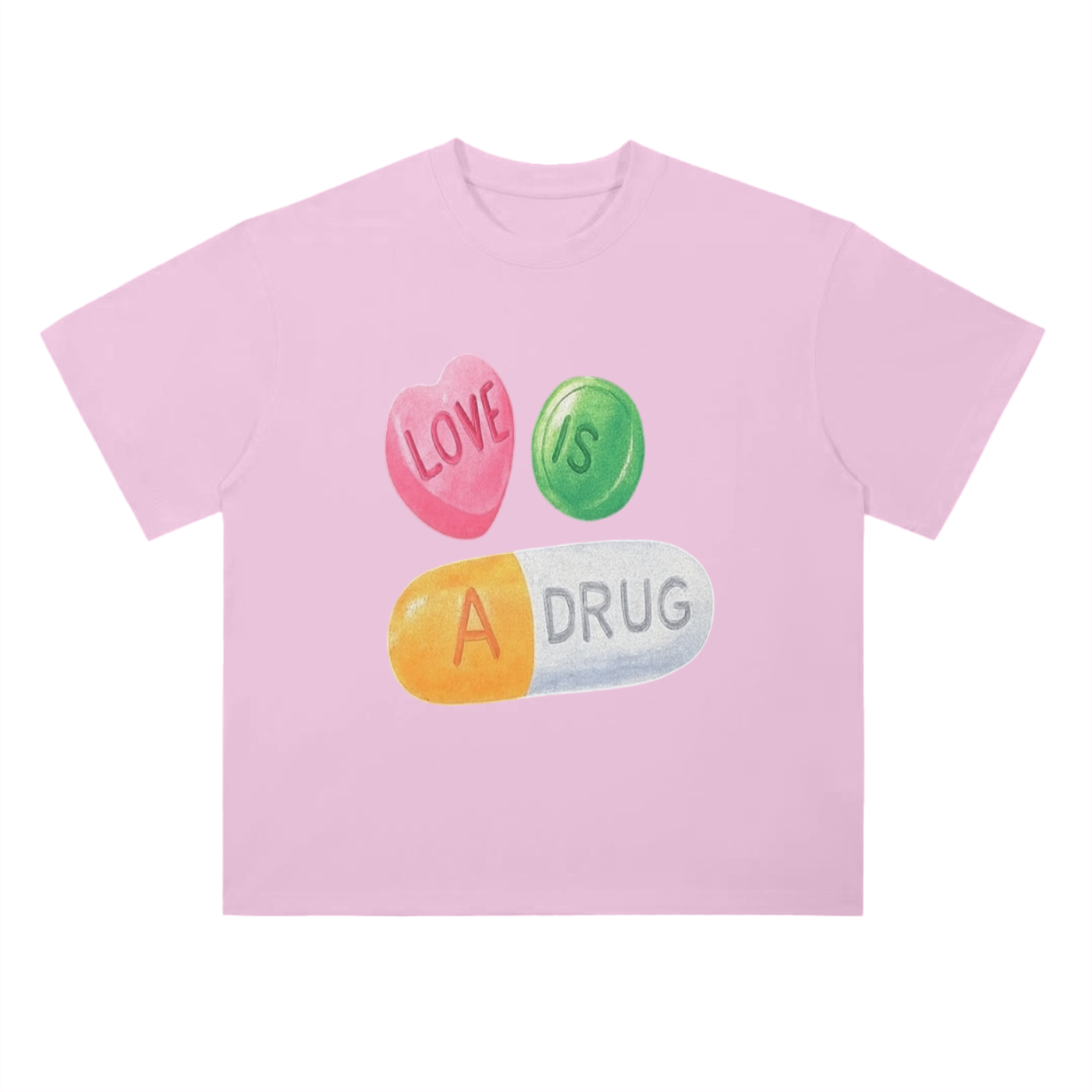 Love Is A Drug - Drop Shoulder T-Shirt - 300 GSM