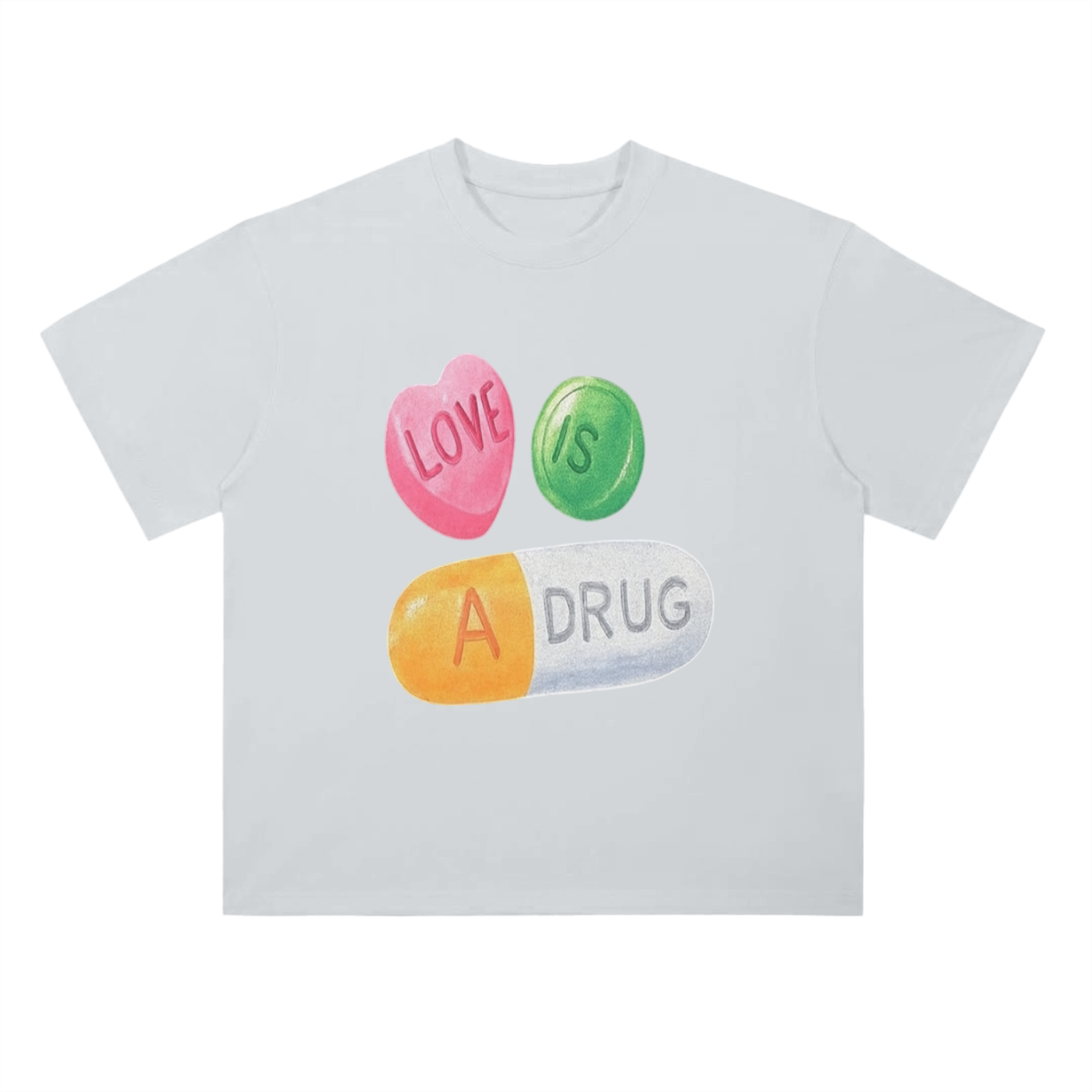 Love Is A Drug - Drop Shoulder T-Shirt - 300 GSM