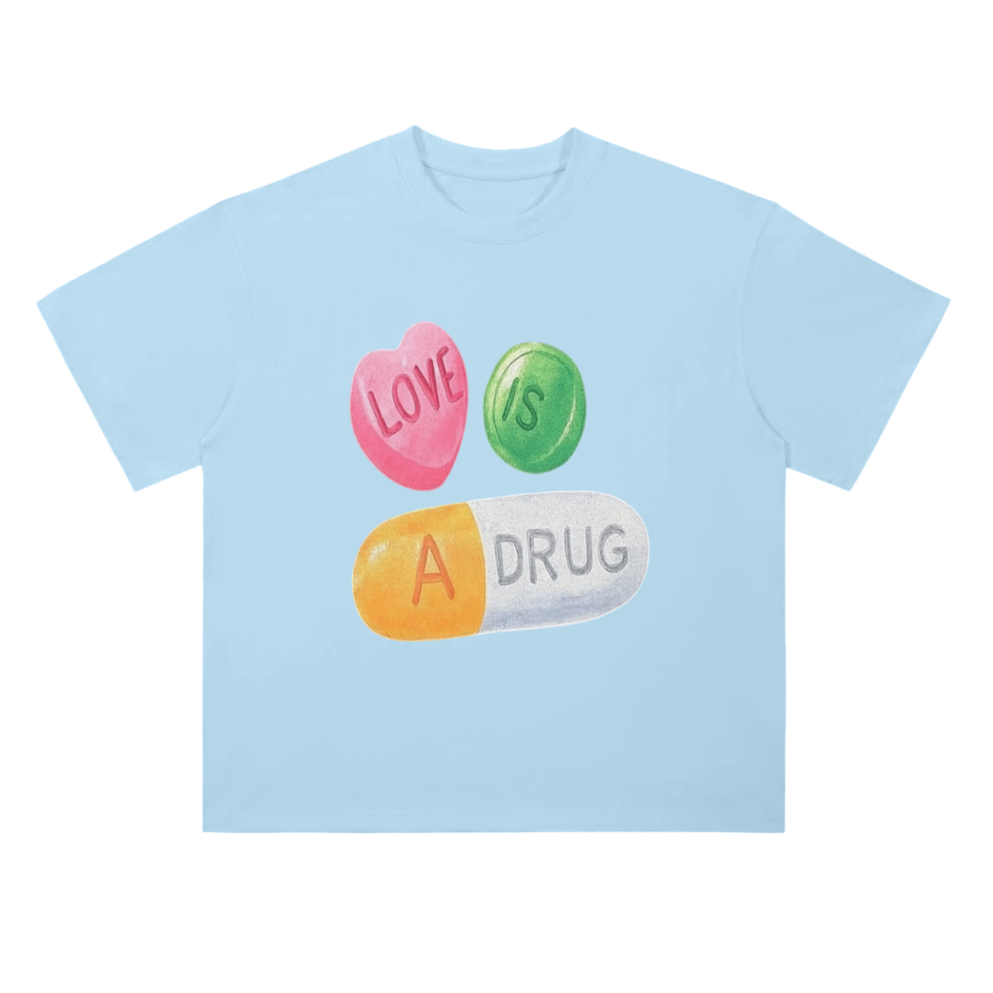 Love Is A Drug - Drop Shoulder T-Shirt - 300 GSM
