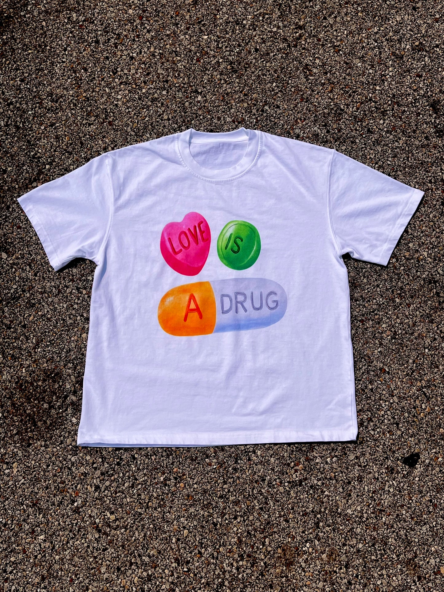 Love Is A Drug - Drop Shoulder T-Shirt - 300 GSM