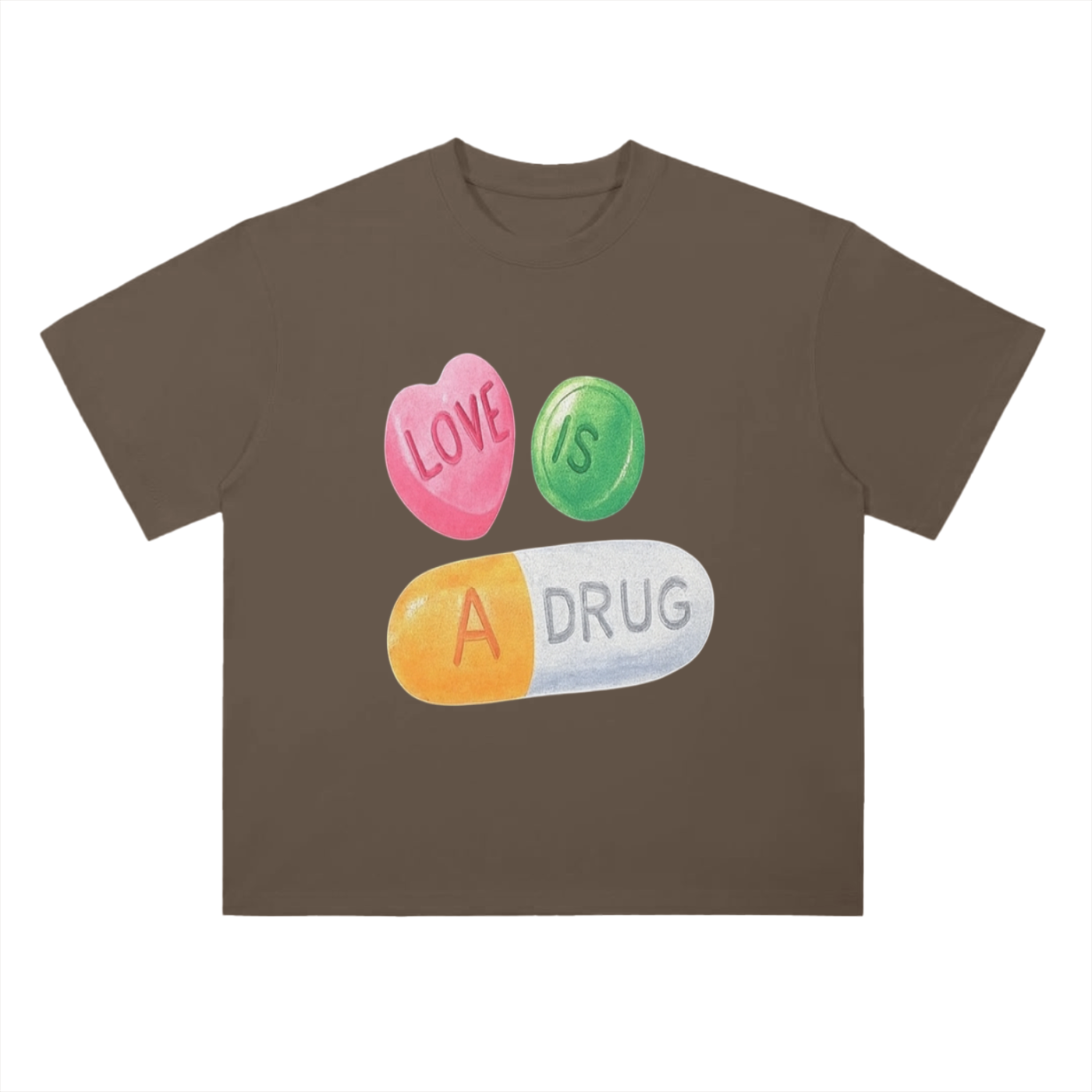 Love Is A Drug - Drop Shoulder T-Shirt - 300 GSM