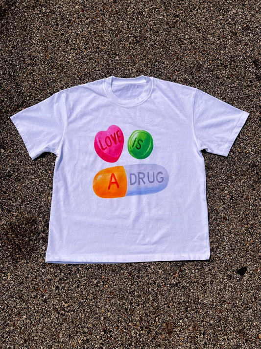 Love Is A Drug - Drop Shoulder T-Shirt - 300 GSM