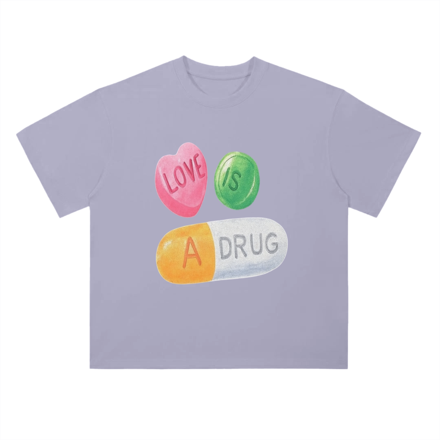 Love Is A Drug - Drop Shoulder T-Shirt - 300 GSM